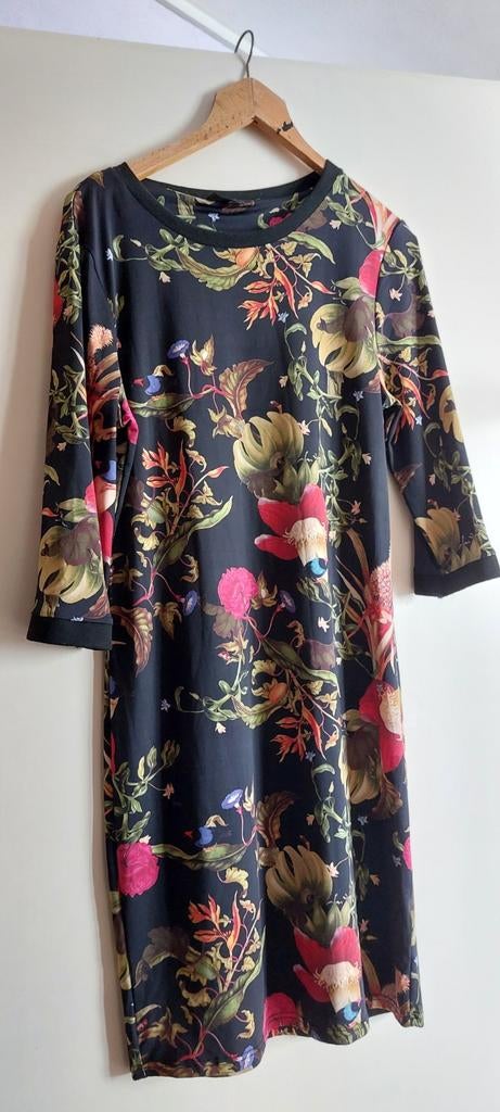 Zwart bloem jurkje 36, Kleding | Dames, Zwart, Ophalen of Verzenden, Zo goed als nieuw, Maat 36 (S)