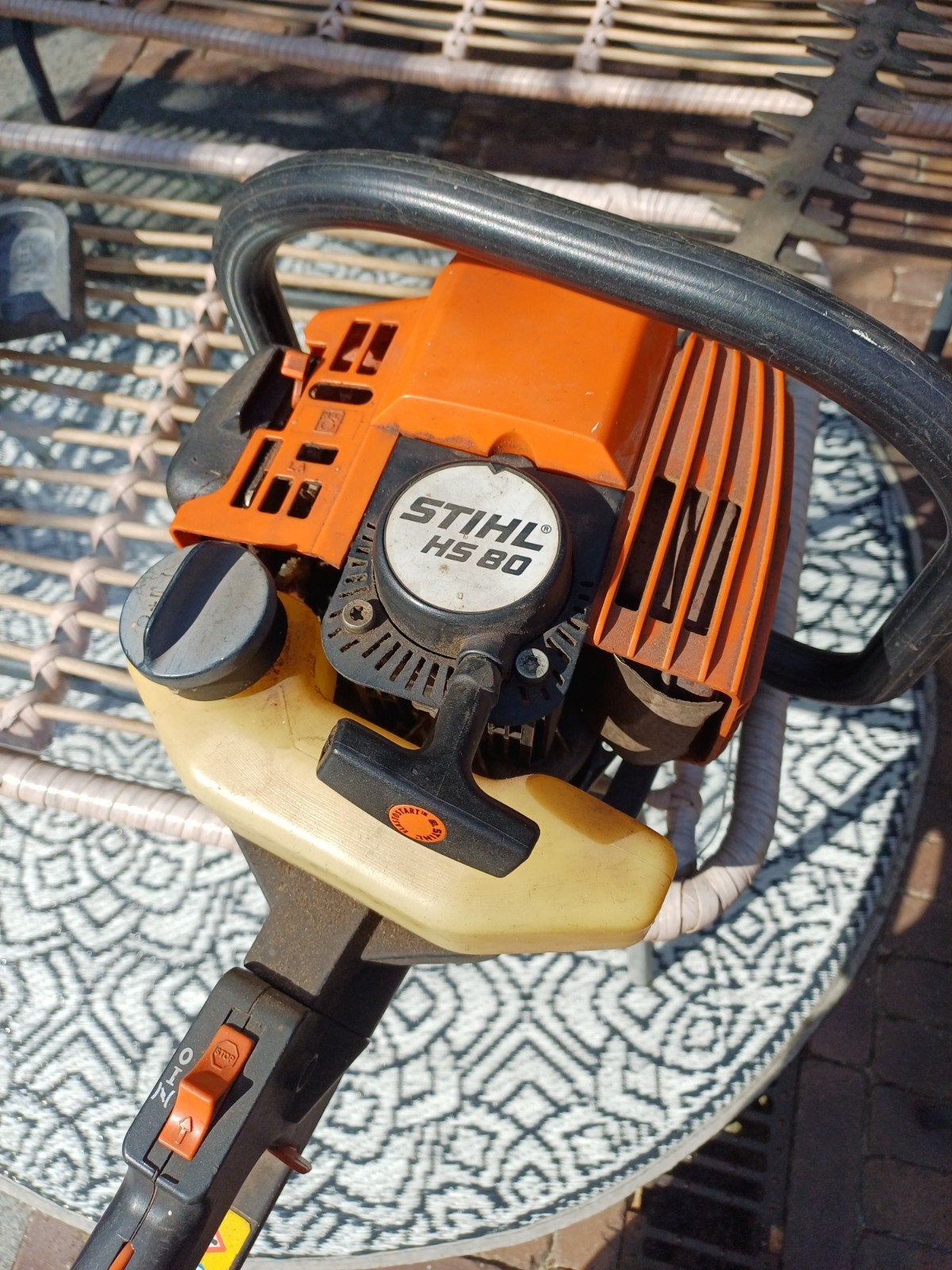Stihl HS 80 Heggenschaar - Benzine, Tuin en Terras, Heggenscharen, Ophalen of Verzenden, Gebruikt, Benzine, Stihl