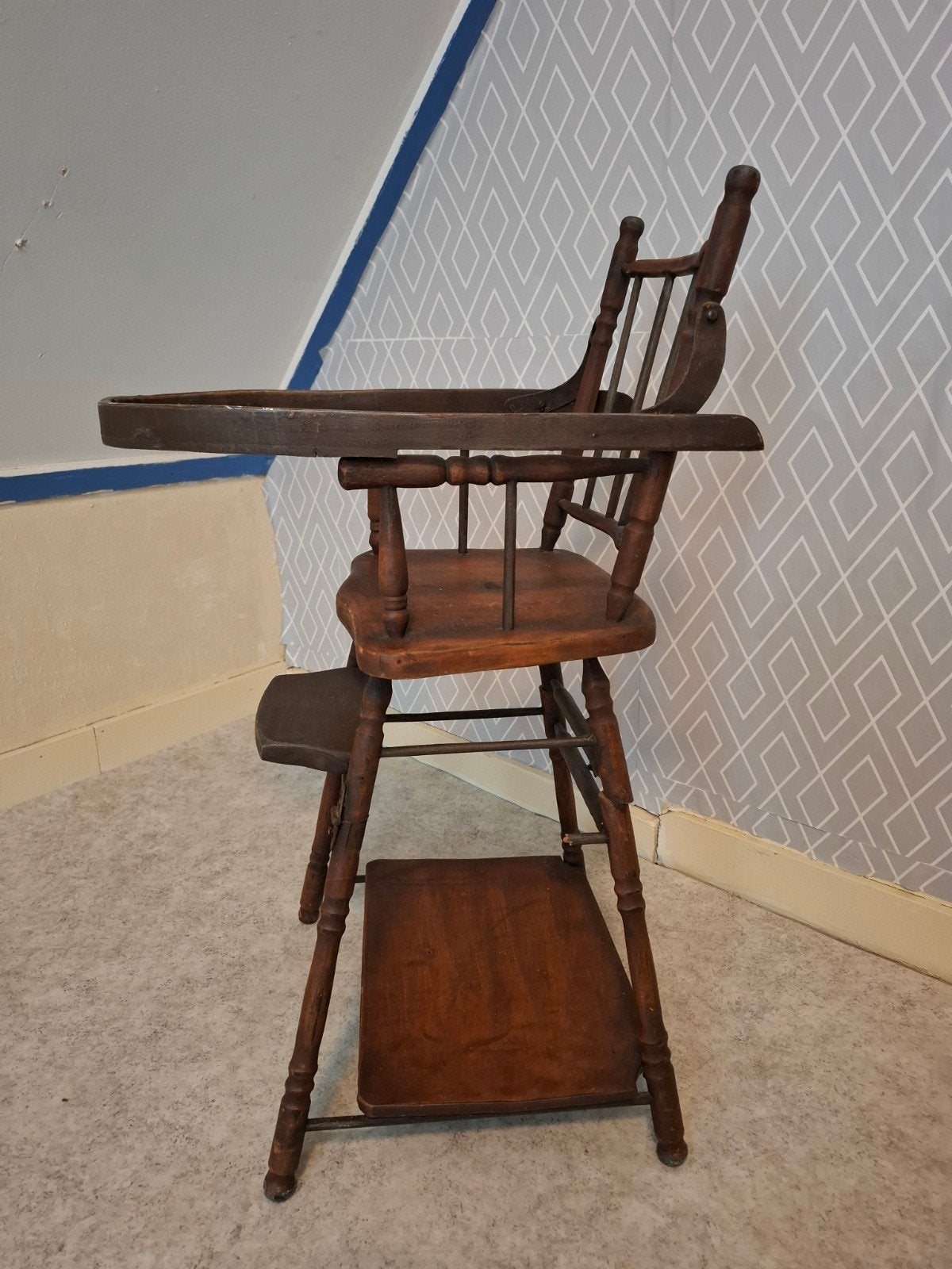 Antieke houten kinderstoel / poppenstoel, Ophalen of Verzenden