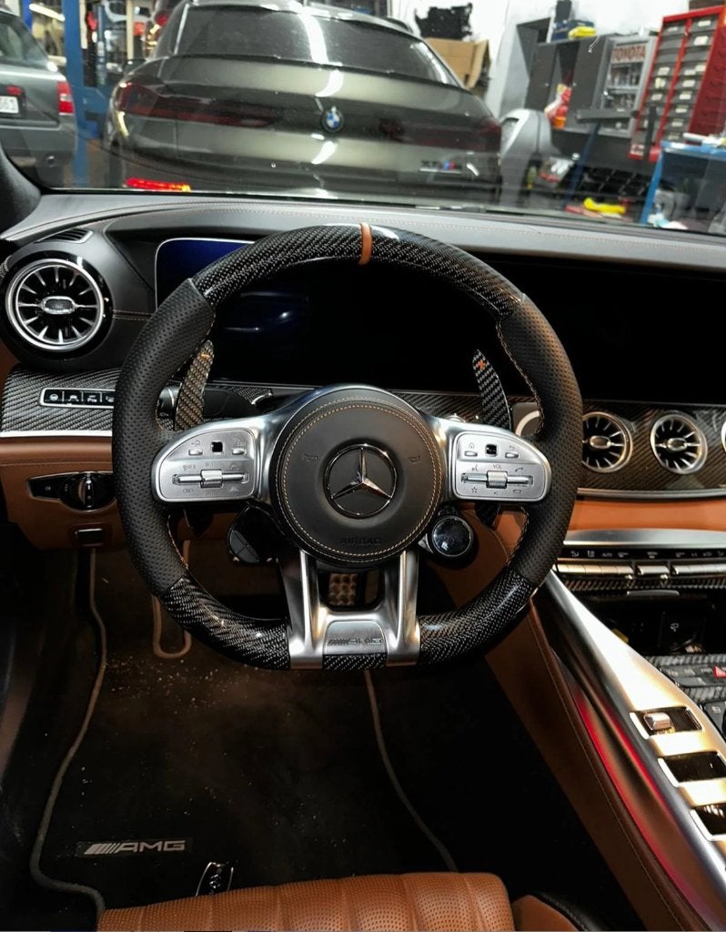 Mercedes AMG bruin stuur carbon compleet upgrade, Auto diversen, Tuning en Styling, Ophalen of Verzenden, ., ., .