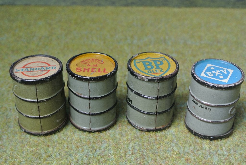 Marklin 2736 4 Benzine vaten, Shell,B&V,Standard en BP, Gebruikt, Gelijkstroom of Wisselstroom, Overige typen, Ophalen of Verzenden