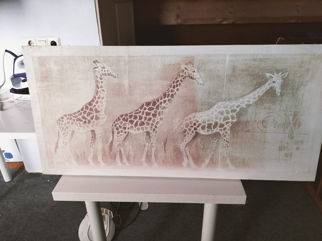 Schilderij met giraffen - 90x42 cm, Ophalen