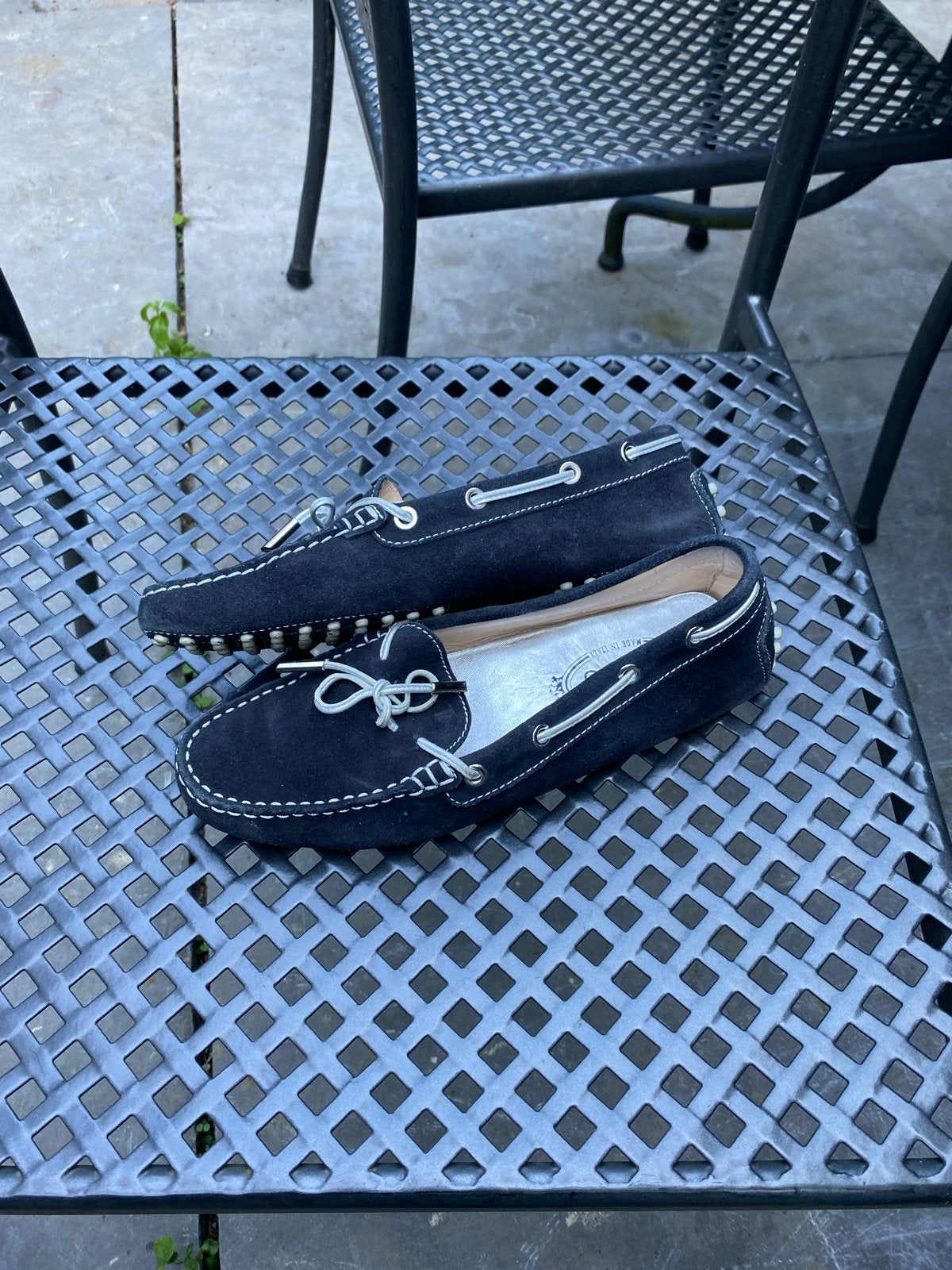 Tod's Gommino suède mocassins - Zwart, Ophalen, Zo goed als nieuw, Zwart, Instappers