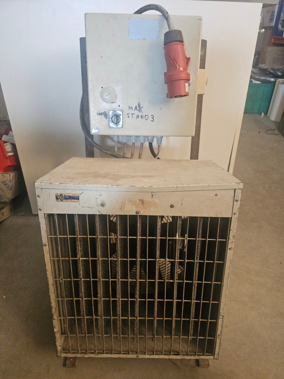 Industriële Ventilator / Luchtverwarmer met Thermostaat – 40, Ophalen, 30 tot 80 cm, Gebruikt, Kachel