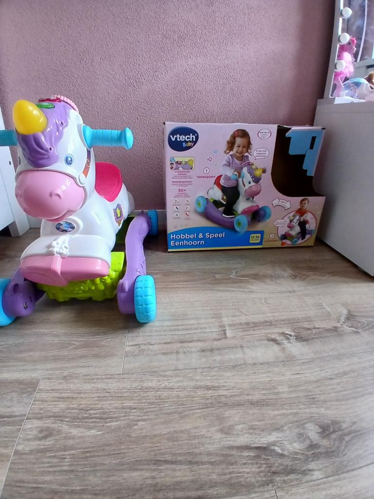 VTech hobbel en speel eenhoorn, Kinderen en Baby's, Speelgoed | Vtech, Ophalen, Zo goed als nieuw