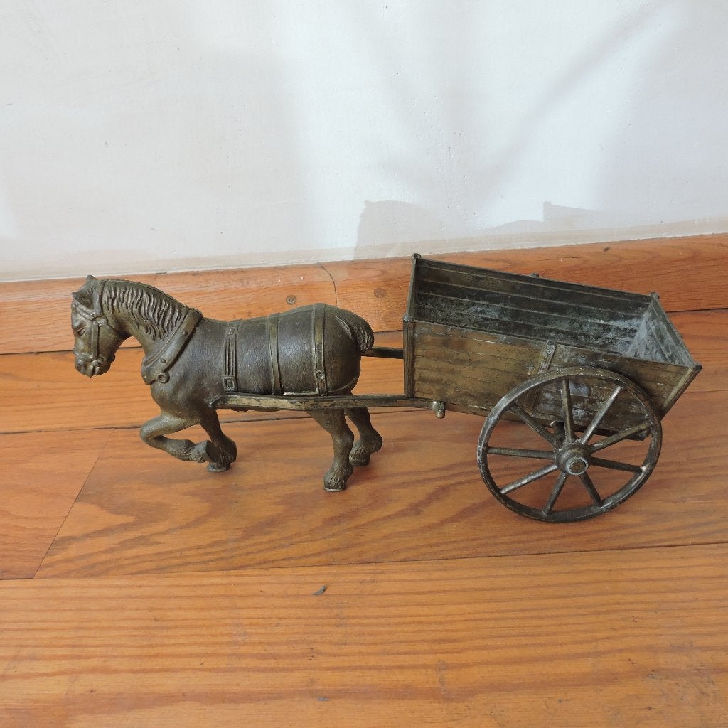 Koperen paard en wagen, Ophalen of Verzenden