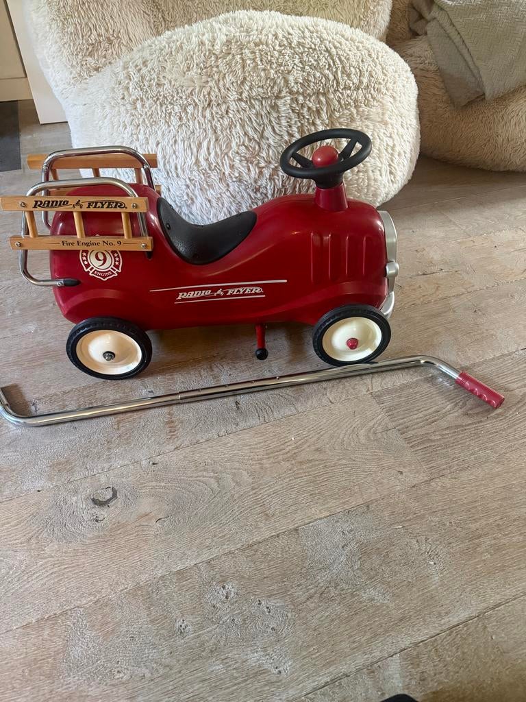 Radio Flyer Brandweer Auto met Duwstok, Ophalen, Gebruikt