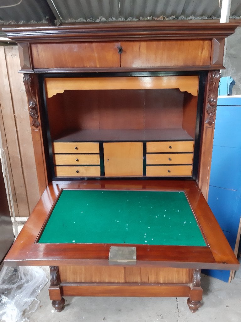 antieke secretaire met staande klep,opknapper., Ophalen
