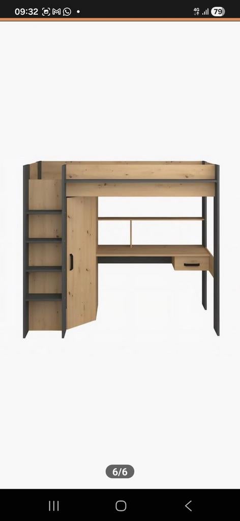 Hoogslaper met bureau en kast - Zo goed als nieuw, Ophalen of Verzenden, Zo goed als nieuw, Hoogslaper
