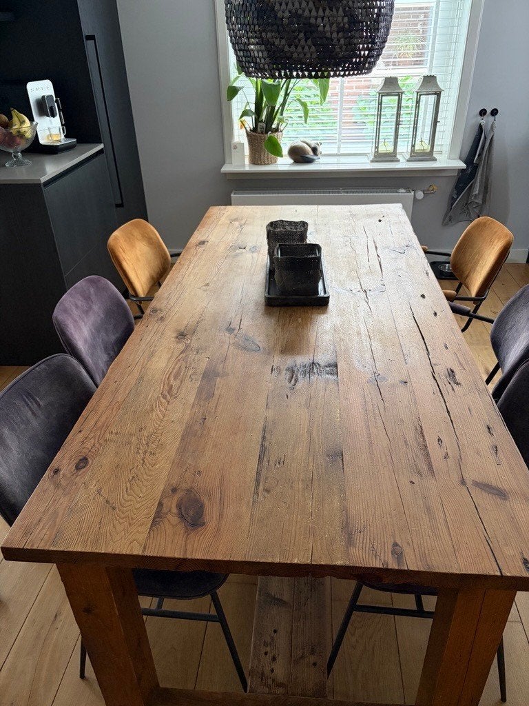 Eettafel, Huis en Inrichting, Ophalen, Gebruikt, 100 tot 150 cm, Grenen