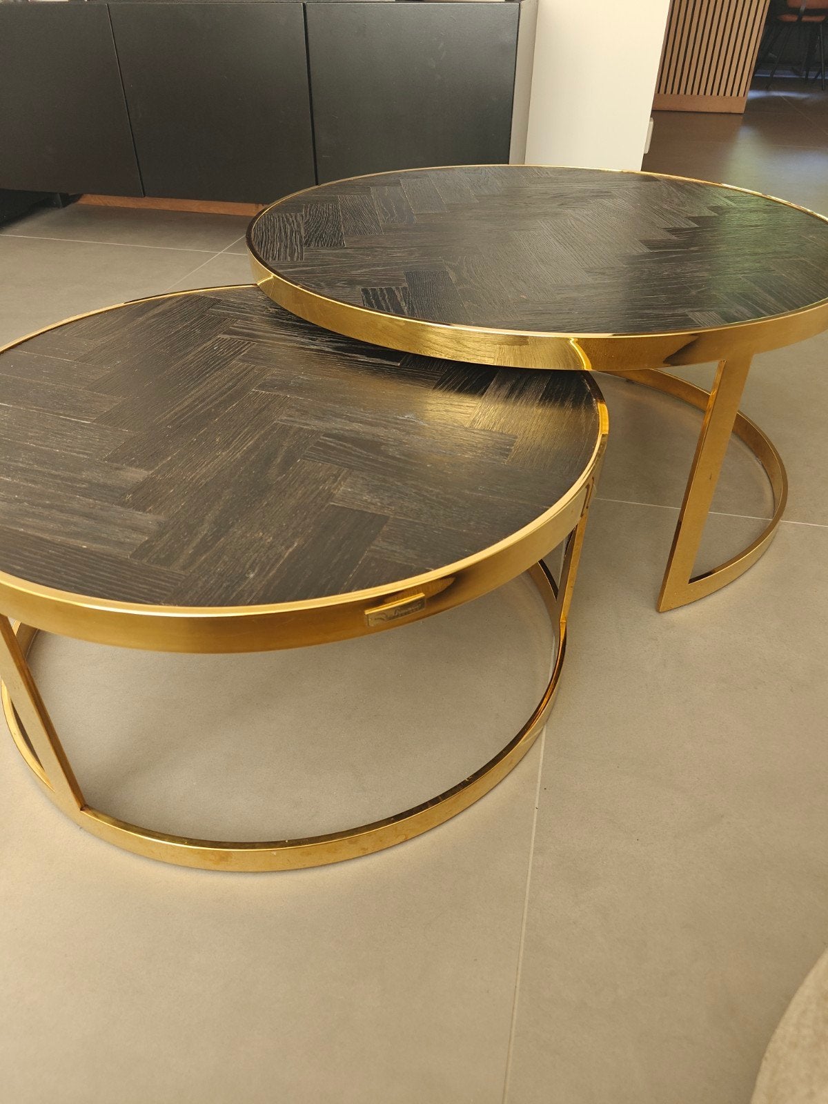 Salontafel set Richmond Blackbone Gold  (2 stuks), Ophalen, Chique, landelijk, modern, Eric Kuster, Gebruikt, 50 tot 100 cm