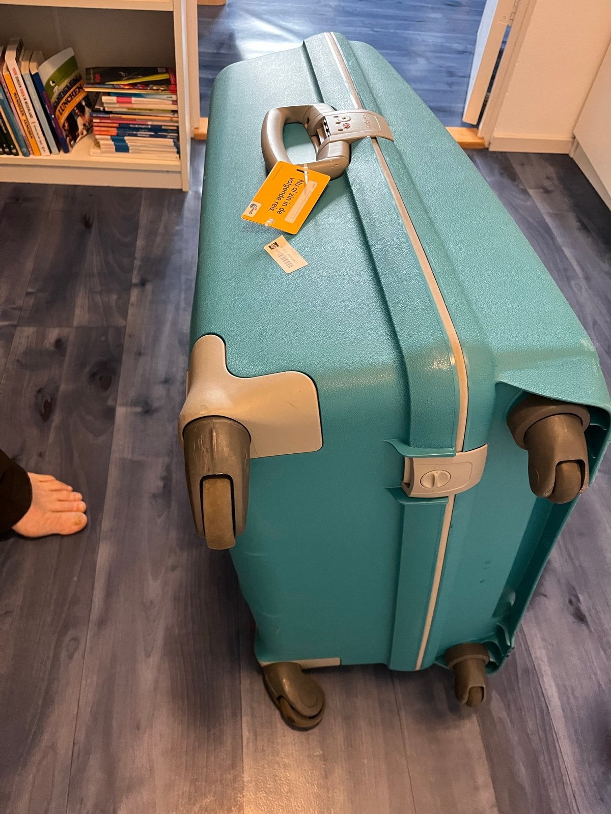 Samsonite koffer met TSA-slot en wieltjes, Gebruikt, Hard kunststof, 45 tot 55 cm, Slot