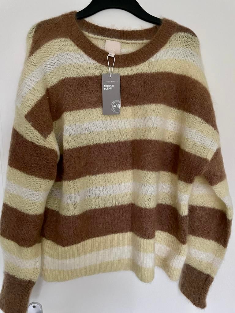 Nieuw met prijsk gestreepte trui met 27% mohair van h&m mt S, Ophalen of Verzenden, Nieuw, Maat 36 (S), Geel