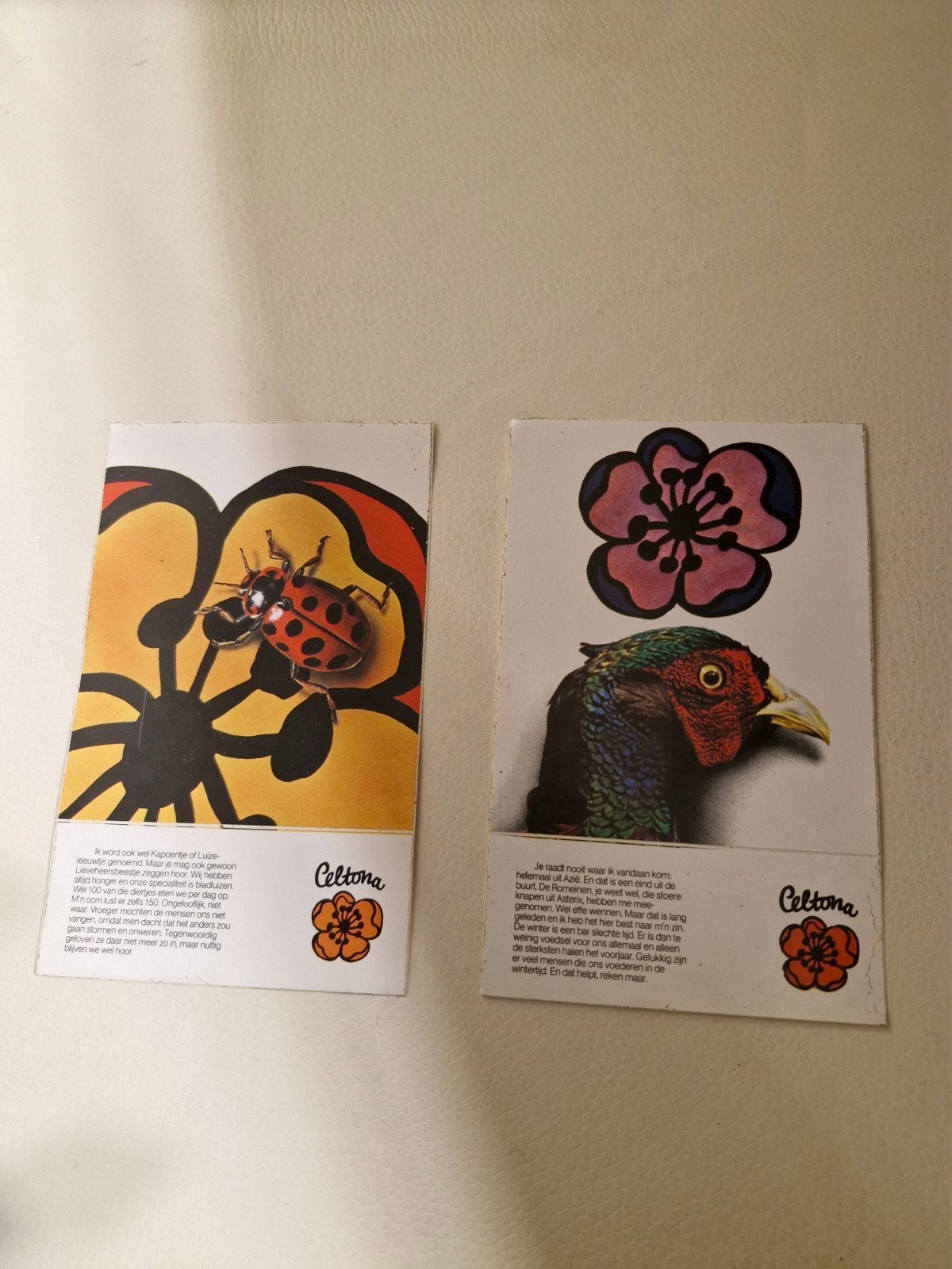 174 Vintage Celtona Stickers - Lieveheersbeestje & Fazant, Verzamelen, Ophalen of Verzenden, Gebruikt, Dier en Natuur