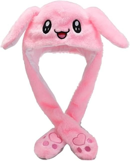 Roze Pluche Bunny Oorbewegende Muts - Nieuw, Ophalen of Verzenden, Nieuw, Roze, Overige typen