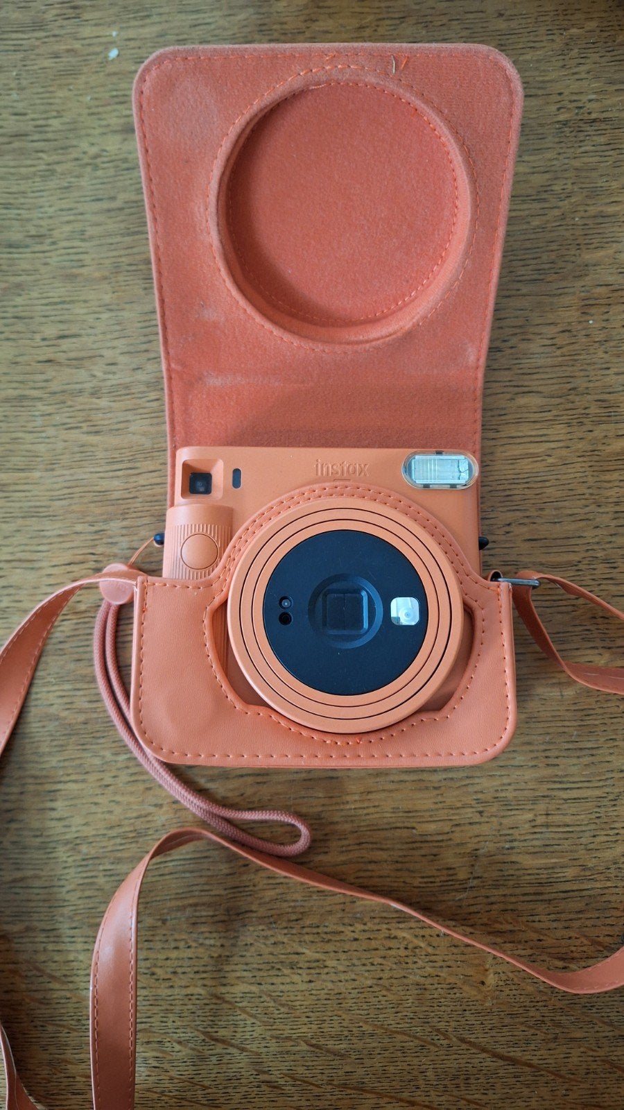 terracotta instax sq1 square camera met draagtas, Ophalen of Verzenden, Zo goed als nieuw, Polaroid, Fuji