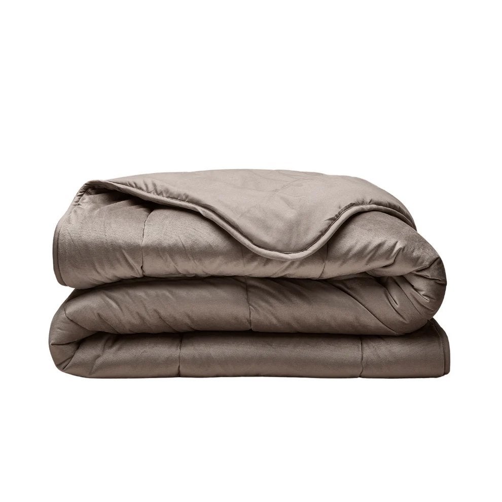 Velvet dekbed taupe NIEUW, Eenpersoons, Bruin, Nieuw, Ophalen of Verzenden