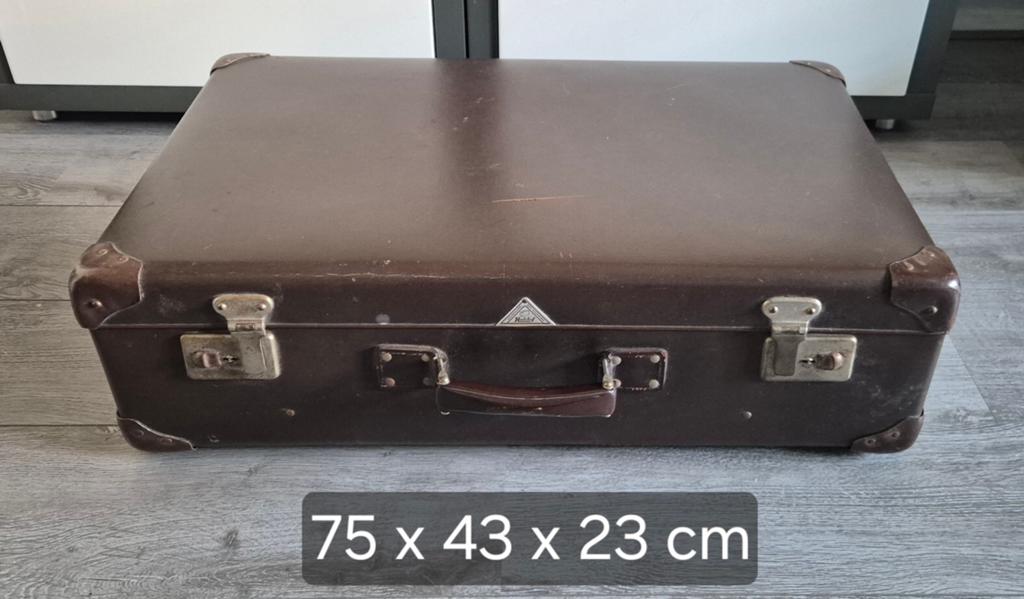 Brocante Hulshof koffer - Vintage reiskoffer, Ophalen of Verzenden, Gebruikt