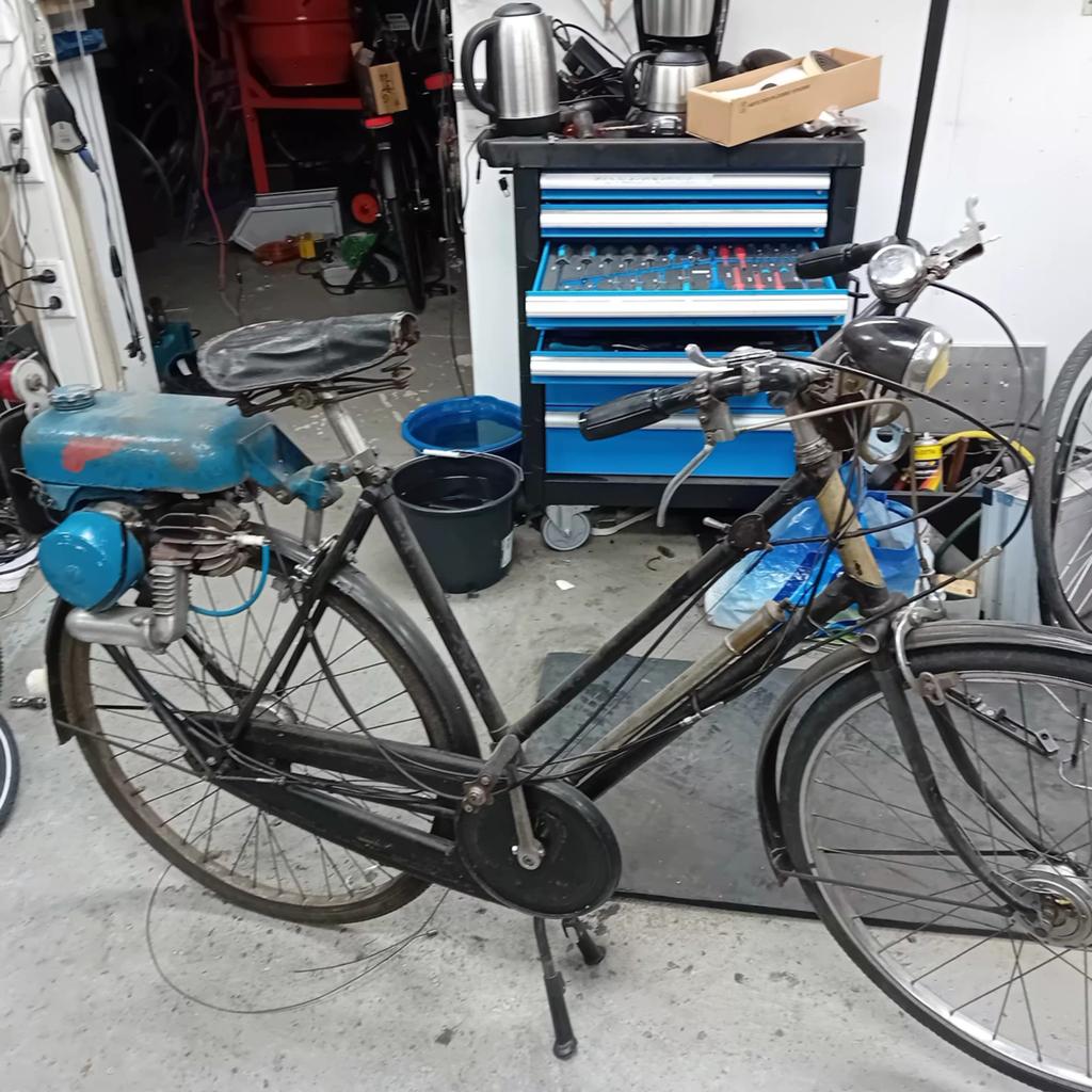 Oude Raleigh fiets met hulpmotor -, Ophalen, Overige merken