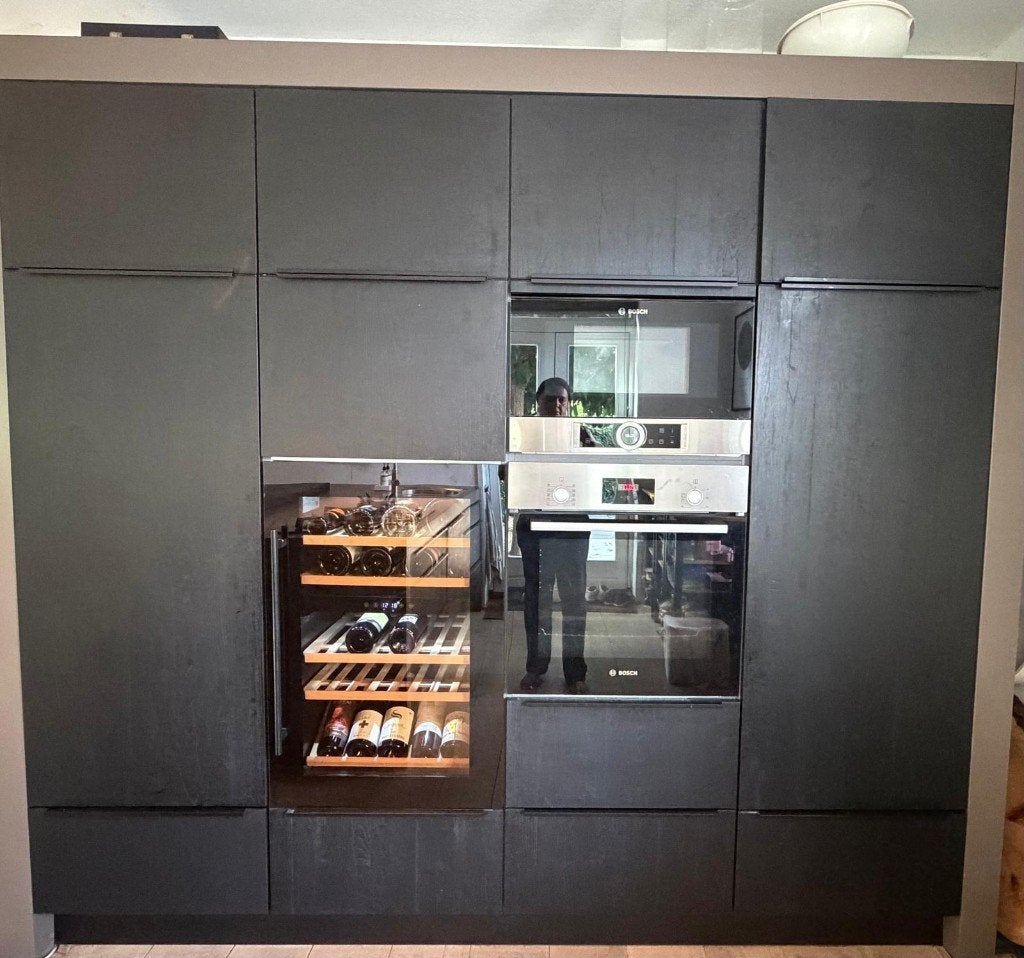 LUXE MODERNE HOUTNERF EILANDKEUKEN + QUOOKER GEDEMONTEERD, Wit, Overige typen, Ophalen of Verzenden, Zo goed als nieuw