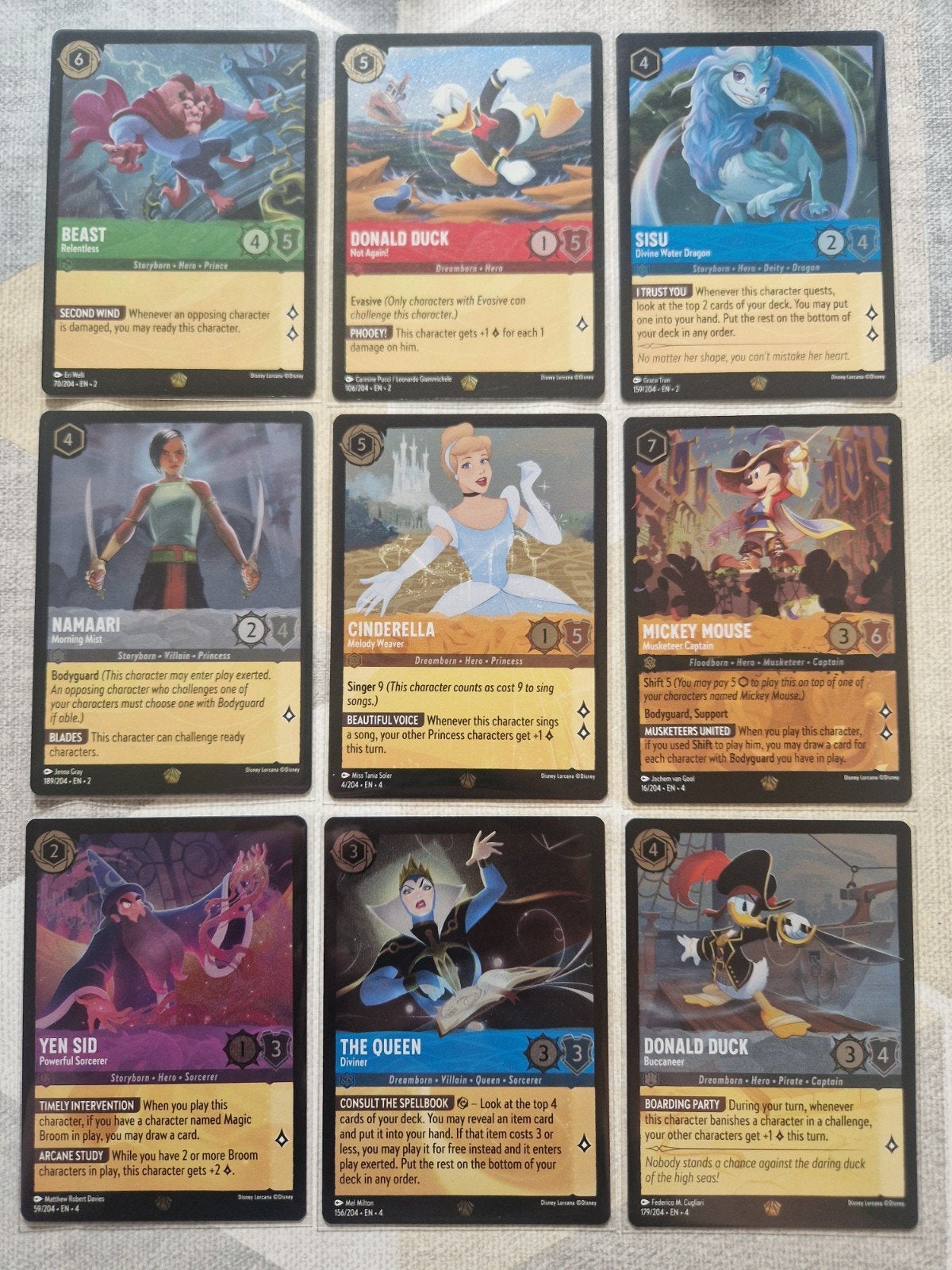 Diversen Legendary FOIL kaarten zie foto's lorcana disney, Ophalen of Verzenden, Zo goed als nieuw, Foil