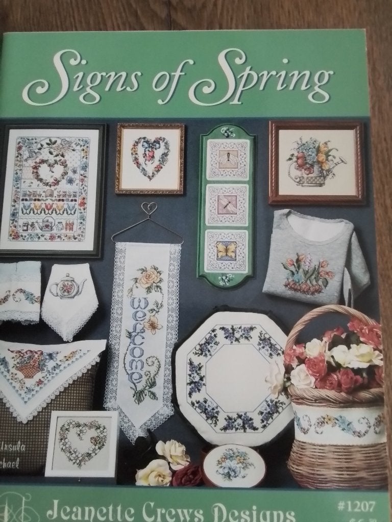 Borduurpatroon jeanette crews designs, signs of springs, Ophalen of Verzenden, Zo goed als nieuw, Handborduren, Patroon