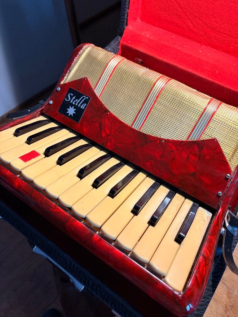 Accordeon "Stella" (voor kinderen of beginners) incl koffer, Muziek en Instrumenten, Accordeons, Gebruikt, Overige formaten, Met koffer