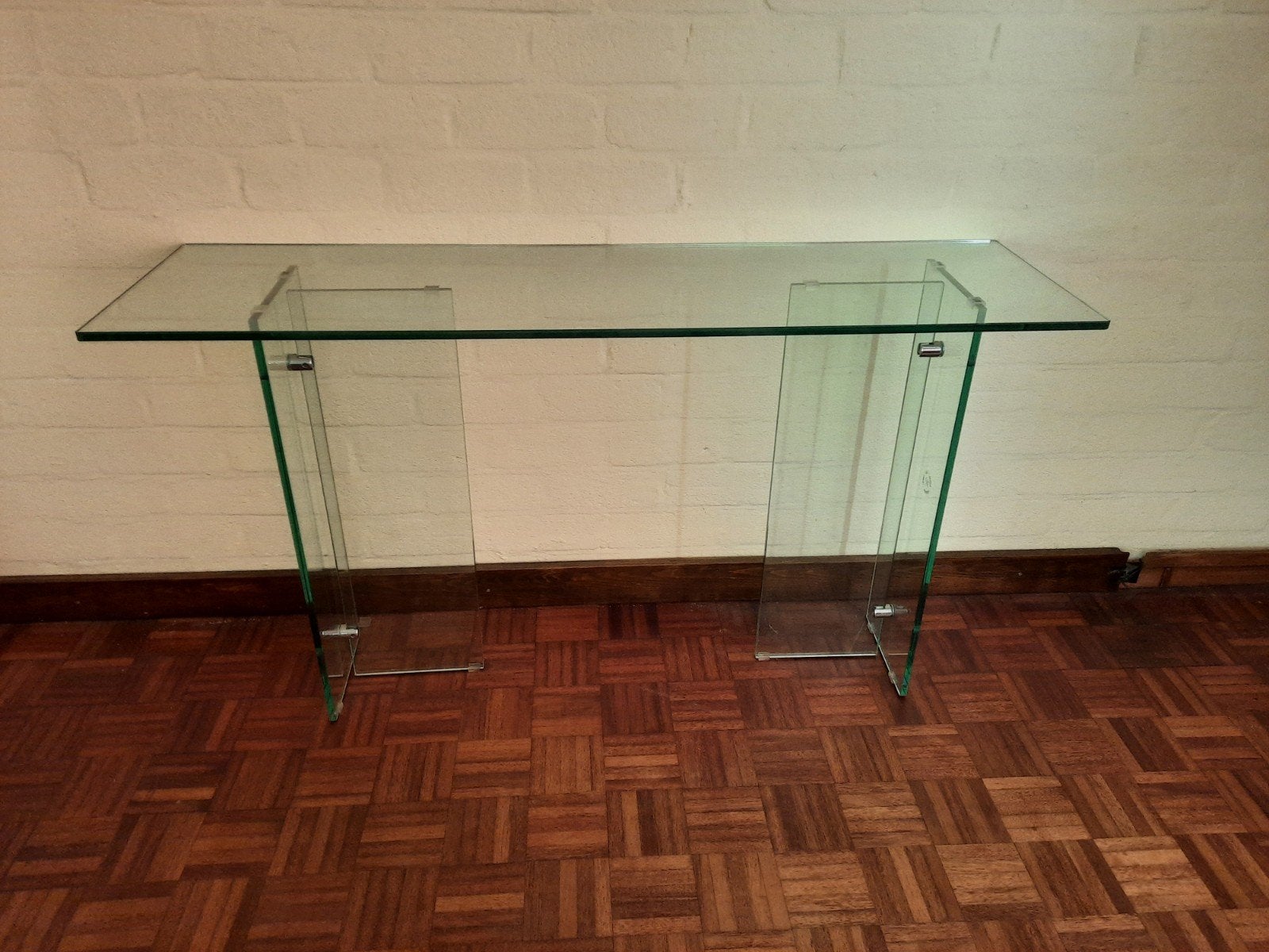 Glazen wandtafel - Modern en stijlvol, Ophalen, Gebruikt, 100 tot 150 cm, Glas