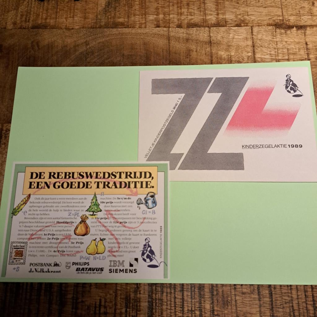 Kinderpostzegels 1989 rebuswedstrijd, Postzegels en Munten, Ophalen of Verzenden, Na 1940, Postfris