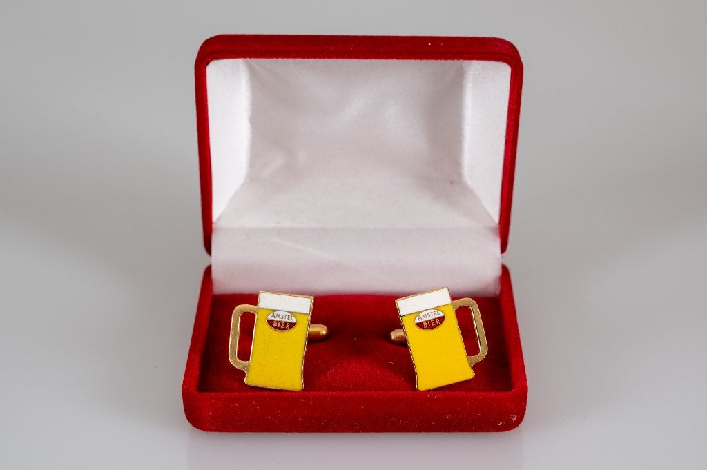 Amstel Bier manchetknopen, Ophalen of Verzenden, Zo goed als nieuw, Kleding, Amstel