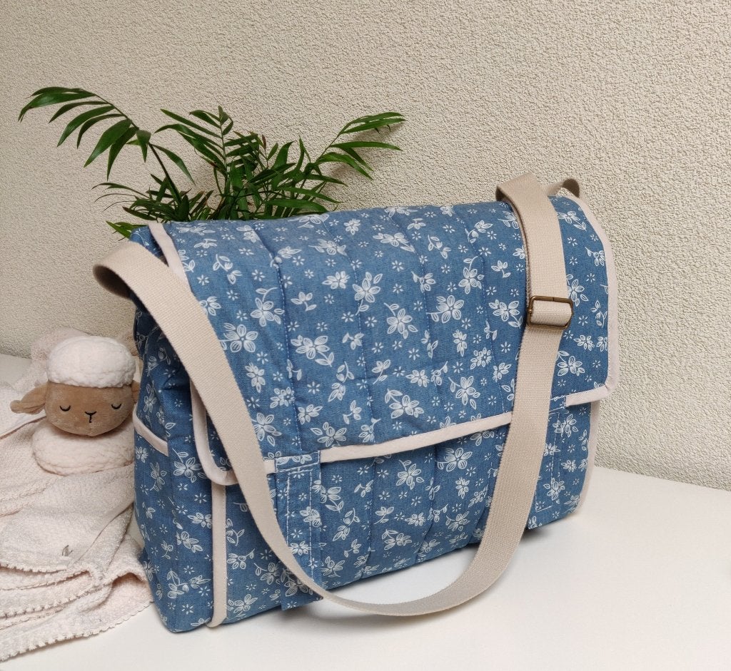 Luiertas, inclusief verschoonmatje (Handmade), Kinderen en Baby's, Luiertassen, Verzorgingstas, Blauw, Schoudertas functie, Nieuw