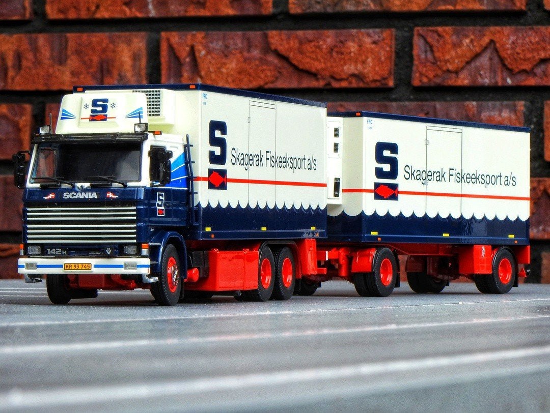 Tekno Scania 142 Skagerak Fiskeeksport, Ophalen of Verzenden, Zo goed als nieuw, Bus of Vrachtwagen, Tekno
