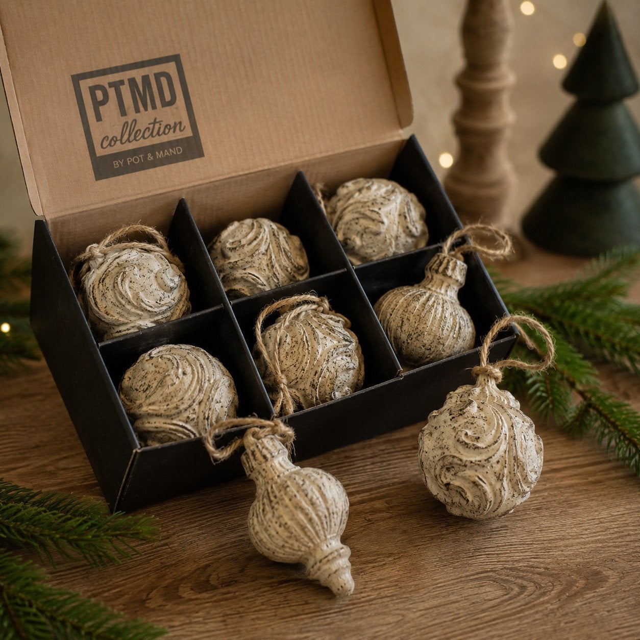 PTMD Collection – antieke kerstballen, Ophalen, Beige