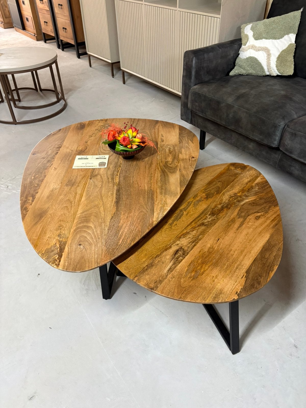 Salontafel Iris – set van 2 voor €175, Ophalen of Verzenden, Nieuw, Rond, 50 tot 100 cm