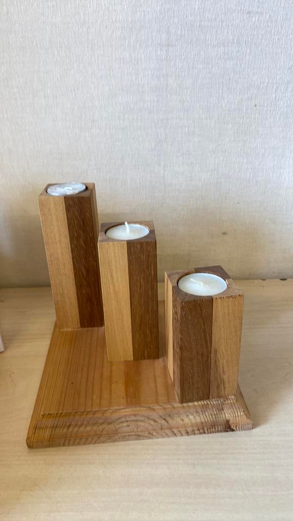 Waxinelichtje houder, Huis en Inrichting, Ophalen of Verzenden, Gebruikt, Hout