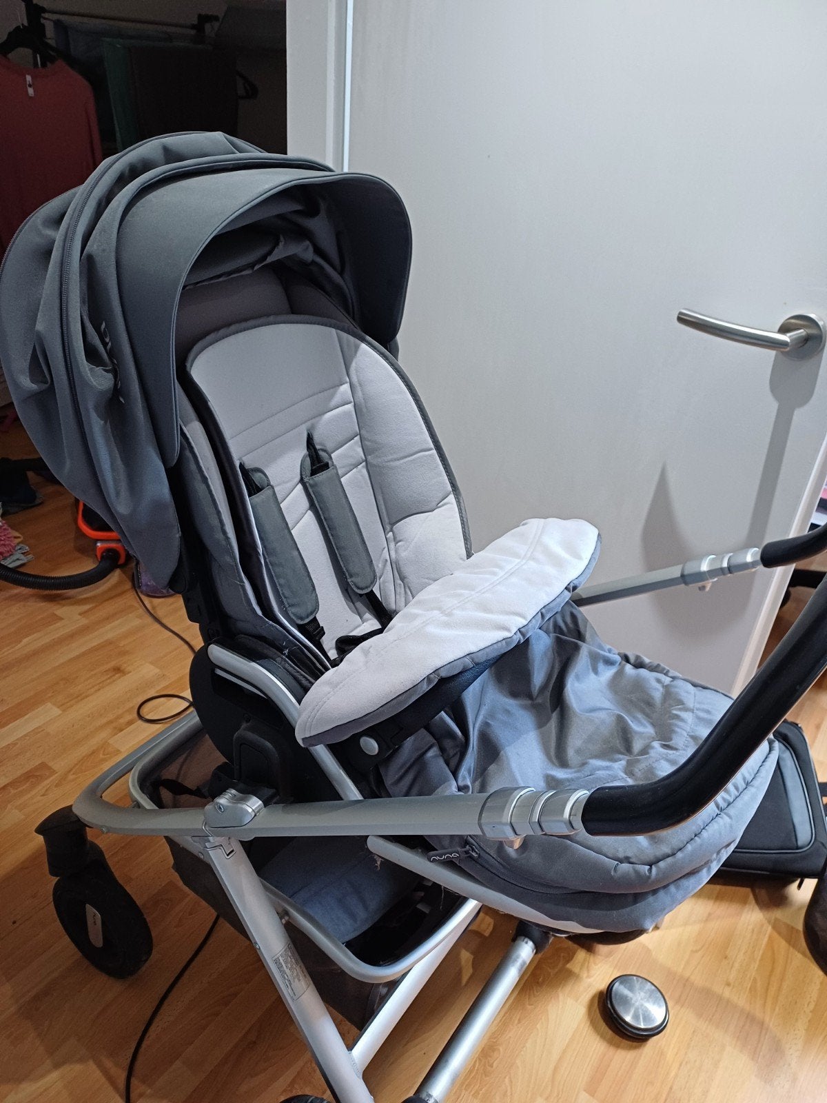 kinderwagen complete set Nuna Ivvi Combiwagen - Grijs, Ophalen, Gebruikt, Overige merken, Met reiswieg