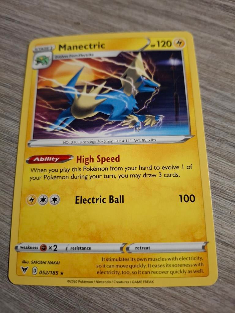 Manectric Pokémon Kaart - Zeldzaam en in Topconditie!, Ophalen of Verzenden, Zo goed als nieuw, Losse kaart