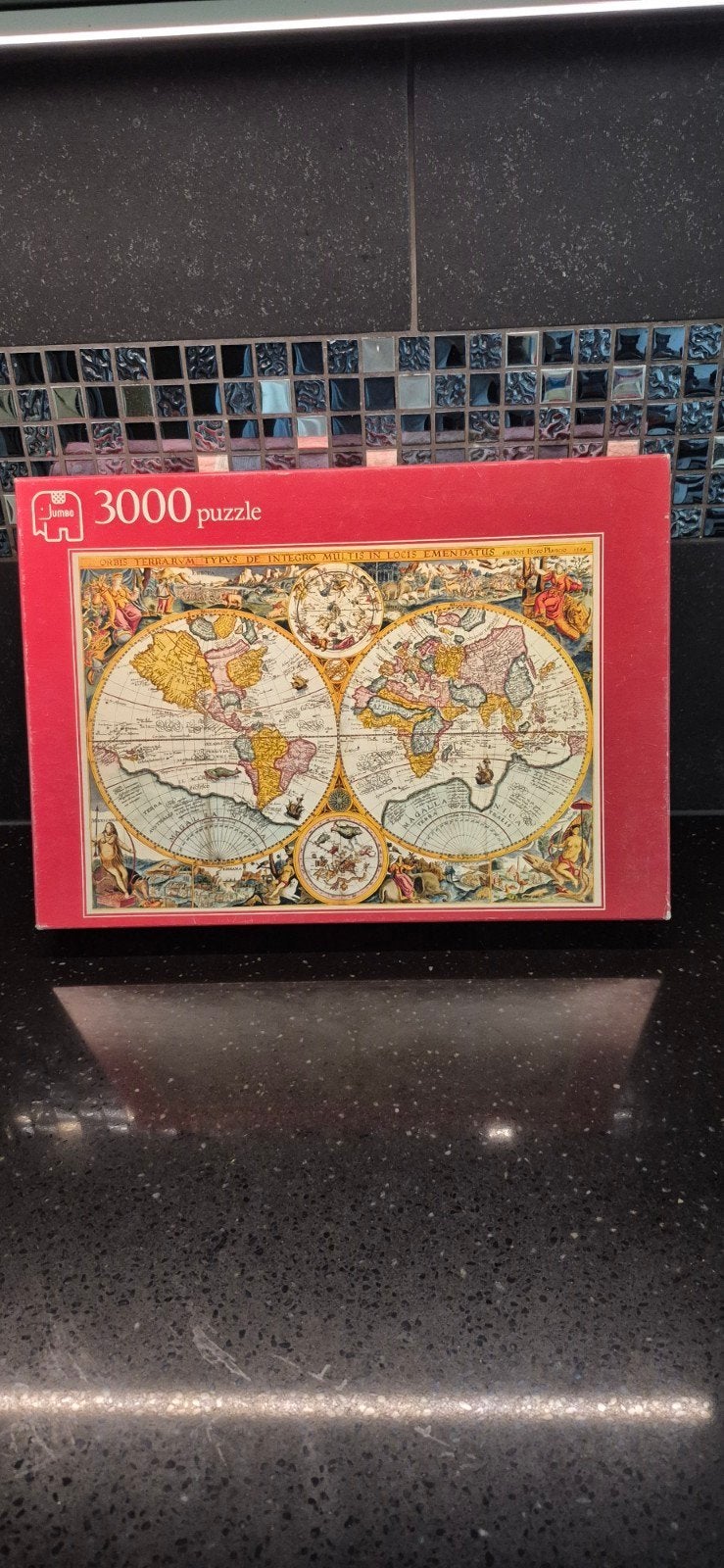Jumbo 3000 stukjes puzzel - Antieke Wereldkaart, Ophalen of Verzenden, Meer dan 1500 stukjes, Zo goed als nieuw, Legpuzzel