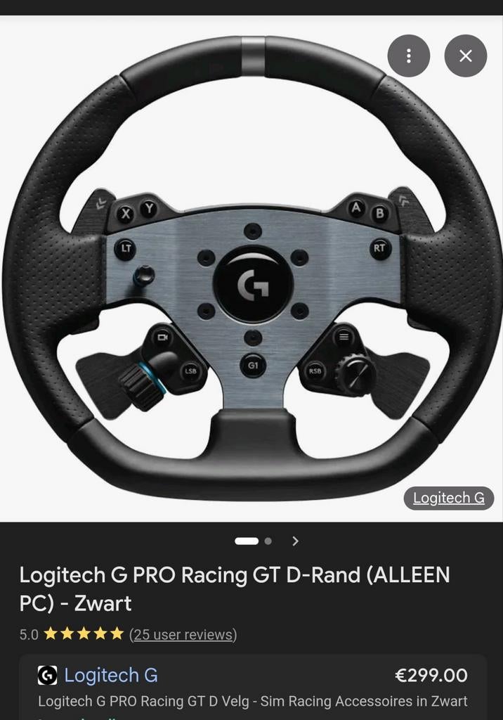 Logitech GT DD Pro Stuurwiel (ZGAN!), Racestuur, Ophalen of Verzenden, Zo goed als nieuw, PC