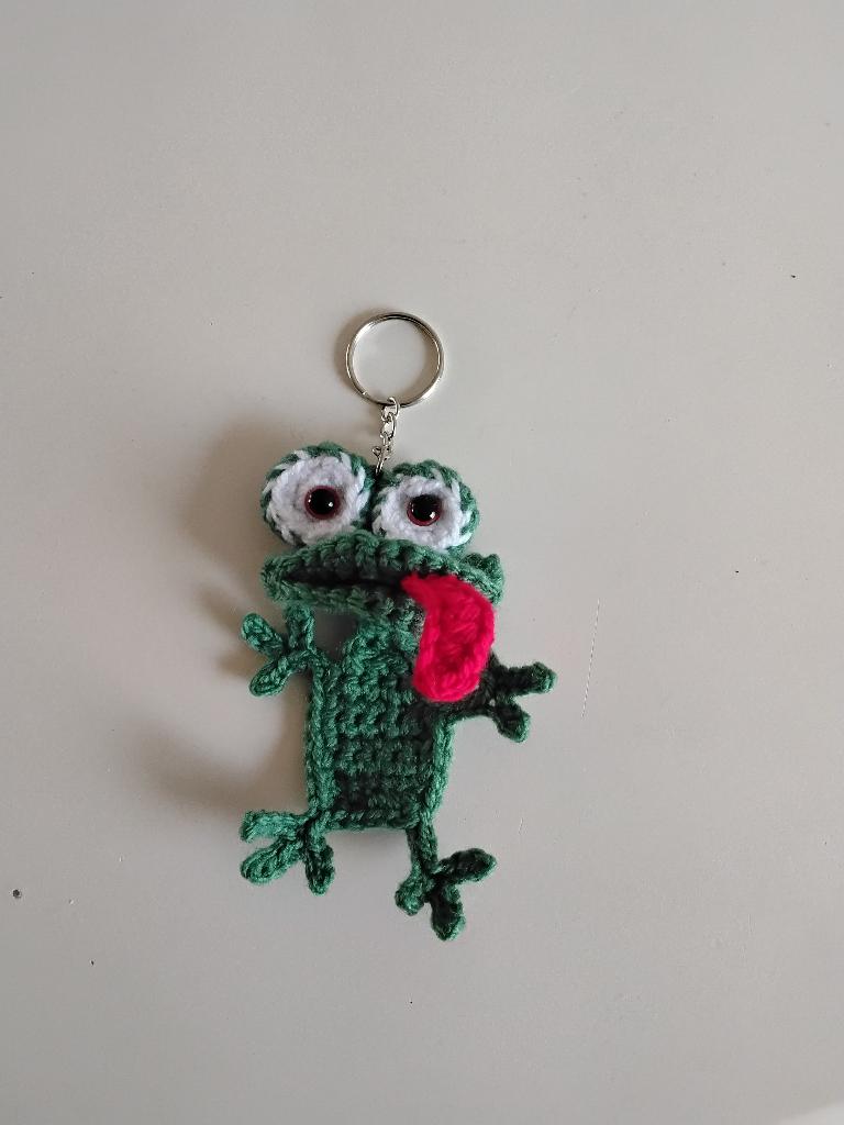 Gehaakte kikker als sleutelhanger, Verzamelen, Sleutelhangers, Verzenden, Nieuw, Dier of Natuur
