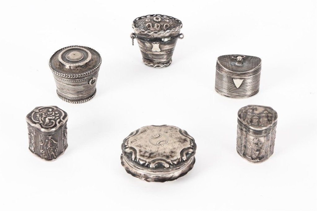 Groot aanbod Antieke Zilveren Lodereindoosjes, Antiek en Kunst, Ophalen of Verzenden, Zilver