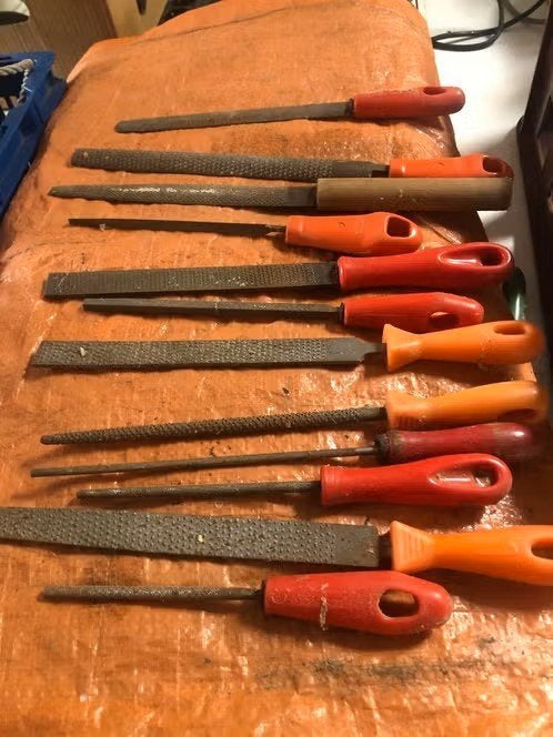 Diverse set van 12 raspen en vijlen, Doe-het-zelf en Verbouw, Gereedschap | Handgereedschap, Ophalen of Verzenden, Gebruikt, Vijl/Rasp