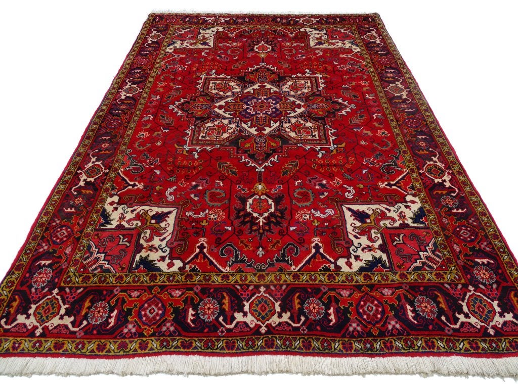 Perzisch tapijt - Heriz - 305 x 208 cm - Handgeknoopt, Antiek - Klassiek - Modern - Eclectisch, -, Blauw, -