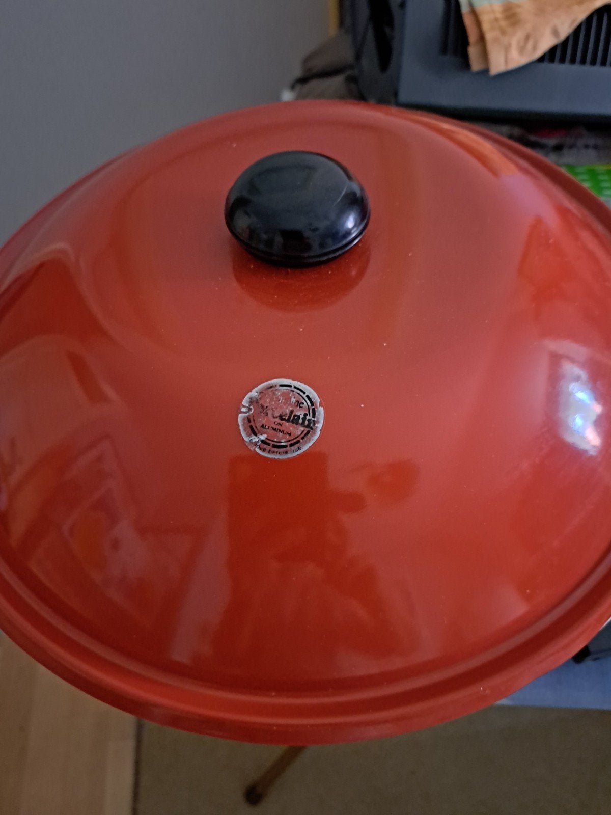 Vintage Philips elektrische pan - Rood, Ophalen of Verzenden, Zo goed als nieuw