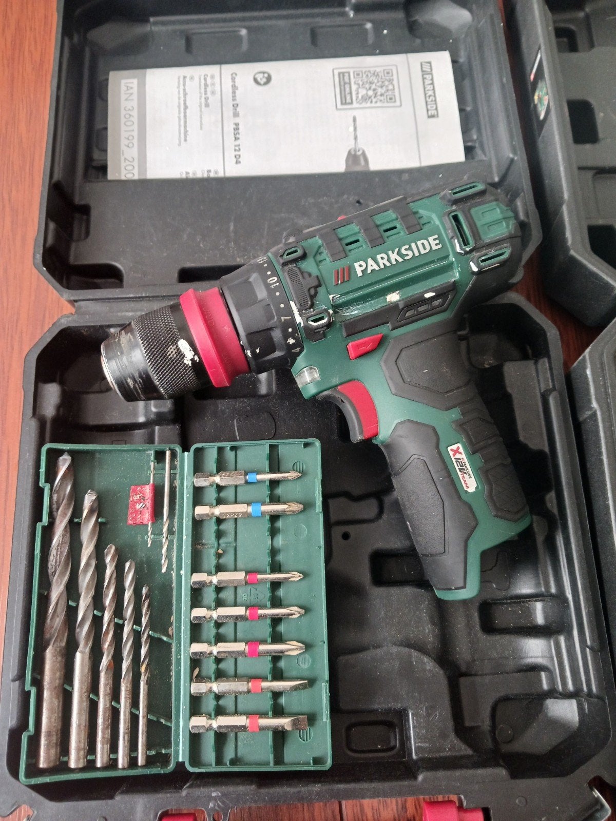 TK: 12V Parkside Boor en Bovenfrees, met 2 laders, Ophalen, Gebruikt, Accuboormachine, Parkside