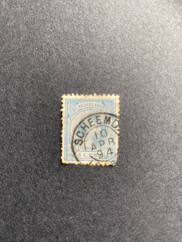 Nederlandse postzegel 5 cent met kleinrondstempel Scheemda, Ophalen of Verzenden, T/m 1940, Gestempeld