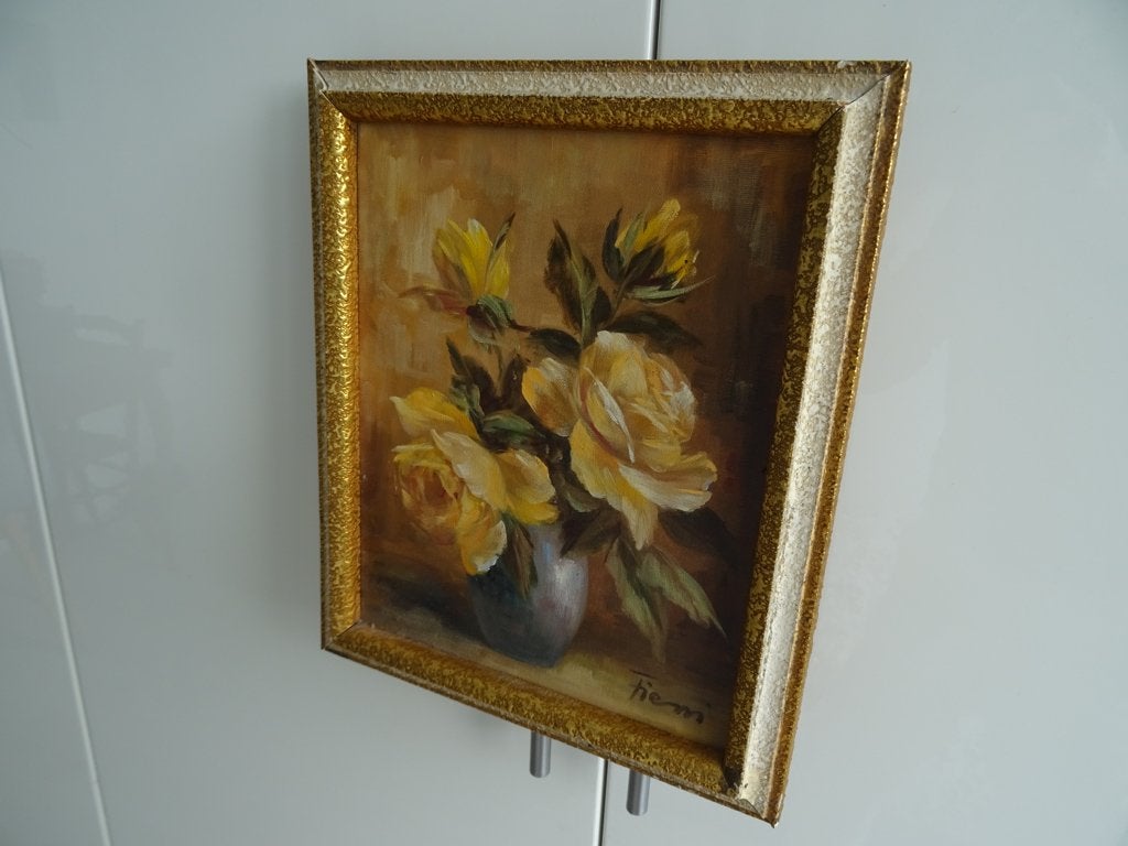 BLOEMSTILLEVEN (olieverf op doek) ERFSTUK in prima staat, Ophalen of Verzenden