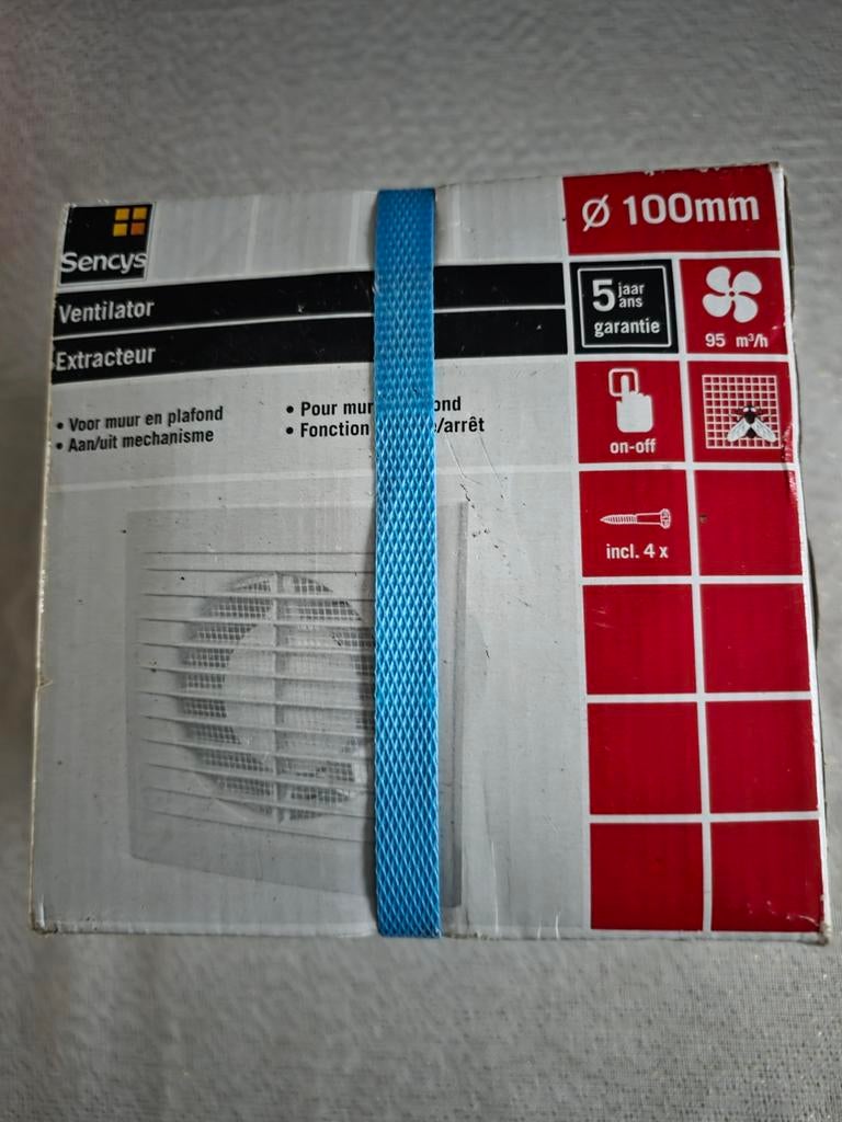 Sencys Ventilator/Afzuiger Ø 100mm - Nieuw in doos, Doe-het-zelf en Verbouw, Ventilatie en Afzuiging, Ophalen of Verzenden