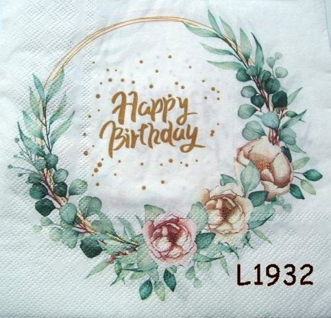 Servetten decoupage/bullet journal - Roos eucalyptus L1932, Verzenden, Nieuw