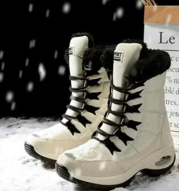 Luxe hoge snowboots voor dames waterdicht met dikke zolen, Ophalen of Verzenden, Zo goed als nieuw, Zwart, Snowboots